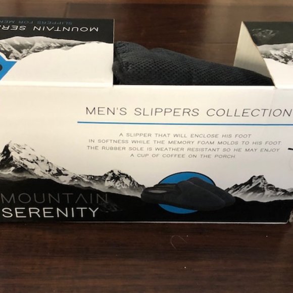 Mountain Serenity Men's Black Slippers Size L (10 - 11) - Picture 2 of 4